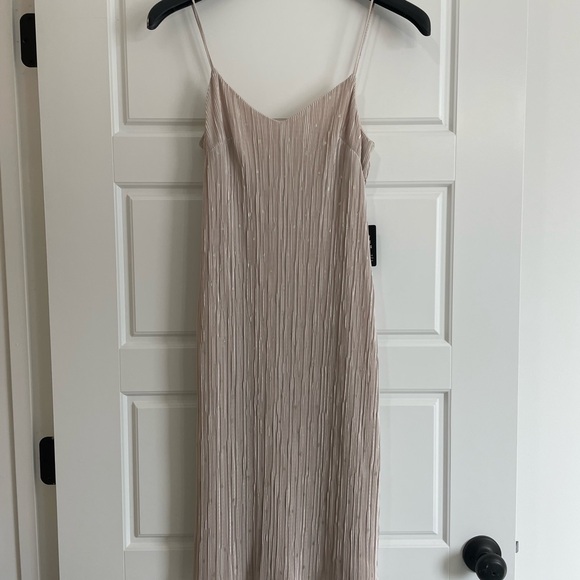 Elegant Cream Spaghetti Strap Dress Express - Picture 1 of 3